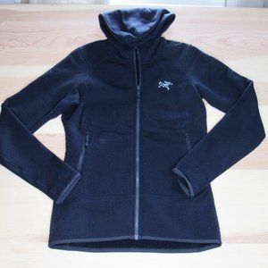 Arcteryx Womens Kyanite Full Zip Jacket XS Black Lightweight Fleece Hoodie
